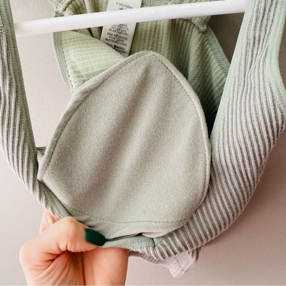 Revival Ribbed Tank Top Green Sz OS - Picture 6 of 8